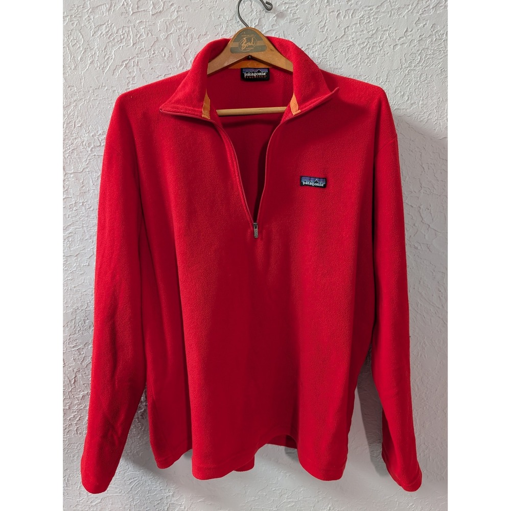 Vintage 1994 Patagonia Synchilla Fleece Pullover Mens XL Red Made USA 1/4 Zip